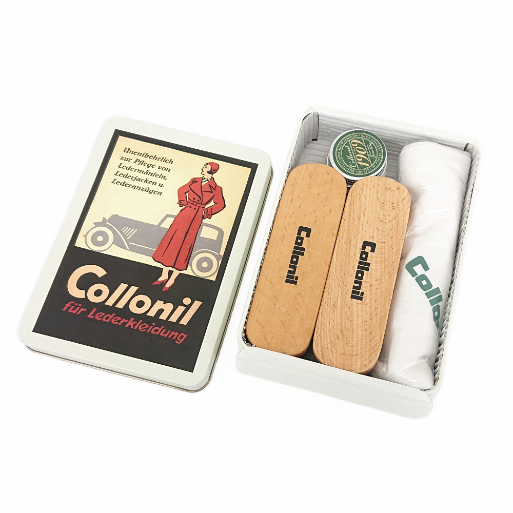 Collonil コロニル レザーケア メンテナンス セット シュプリーム クリーム 馬毛 豚毛 ブラシ クロス レトロ缶 ケイシイズ KKK232 | COLLONIL | 01