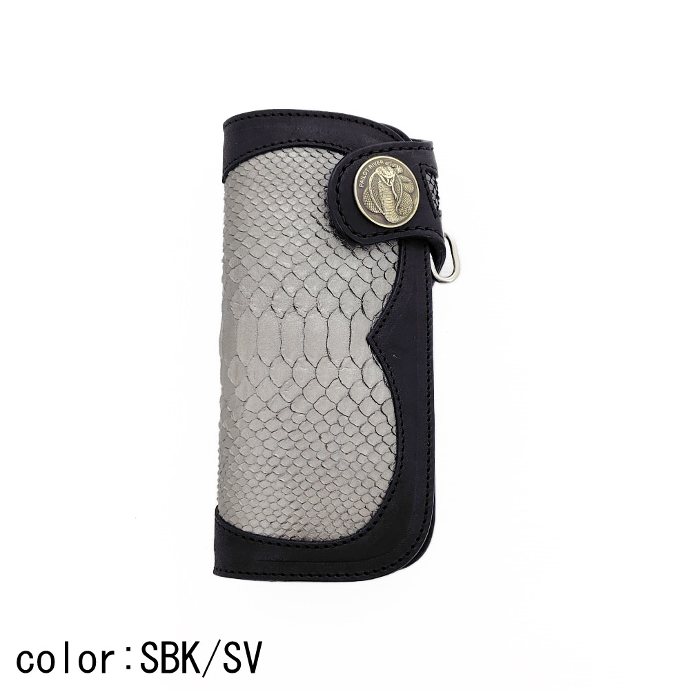 PAILOT RIVER パイロットリバー 財布 ロングウォレット ヘビ革 コブラコンチョ パイソン 牛革 ライダース 限定品 長財布 PR-CW02SN-KCの画像