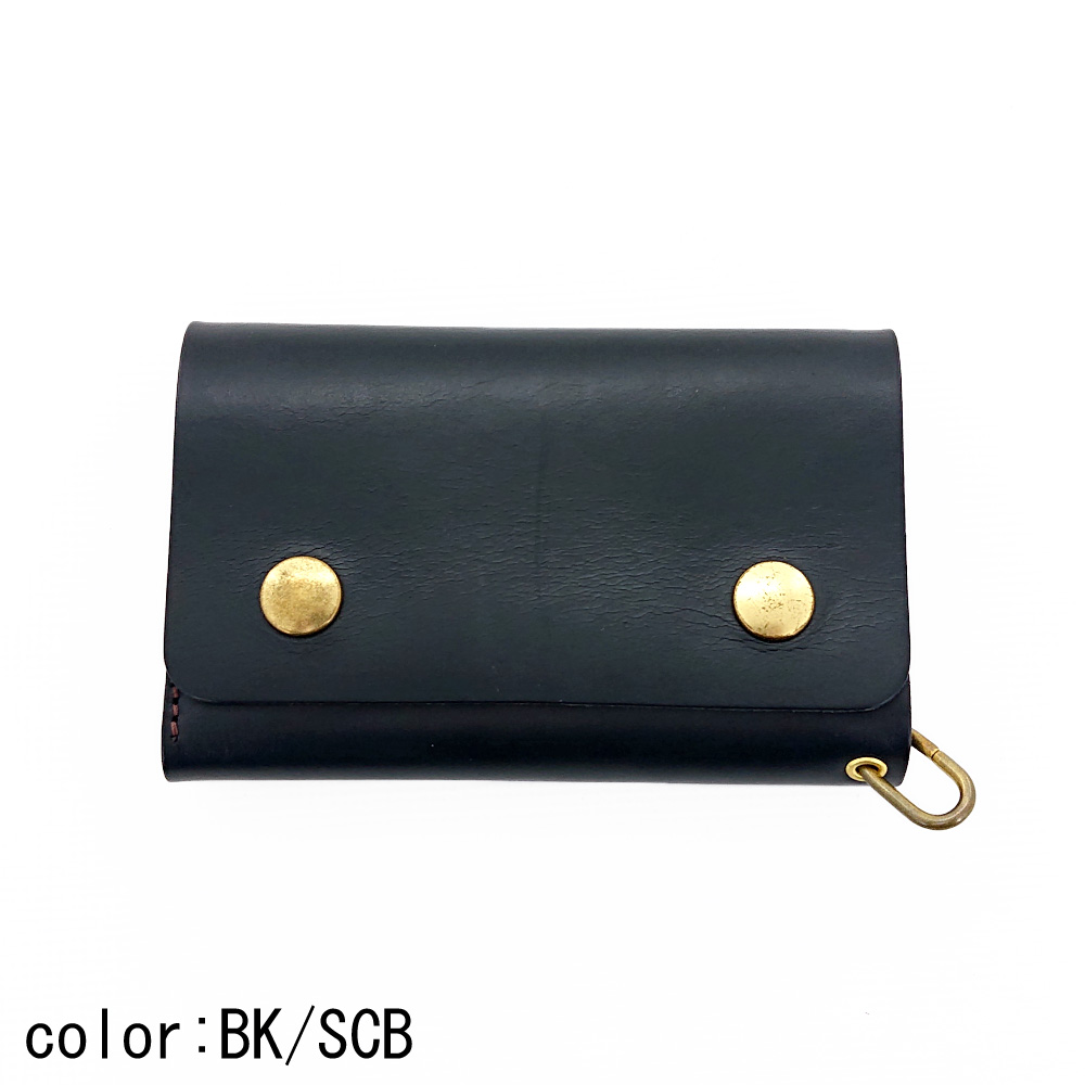 【.】国産ステアハイド トラッカーウォレット130（ショート）3層ブラック Steerhide Short Truckerwallet (ステアハイド トラッカー