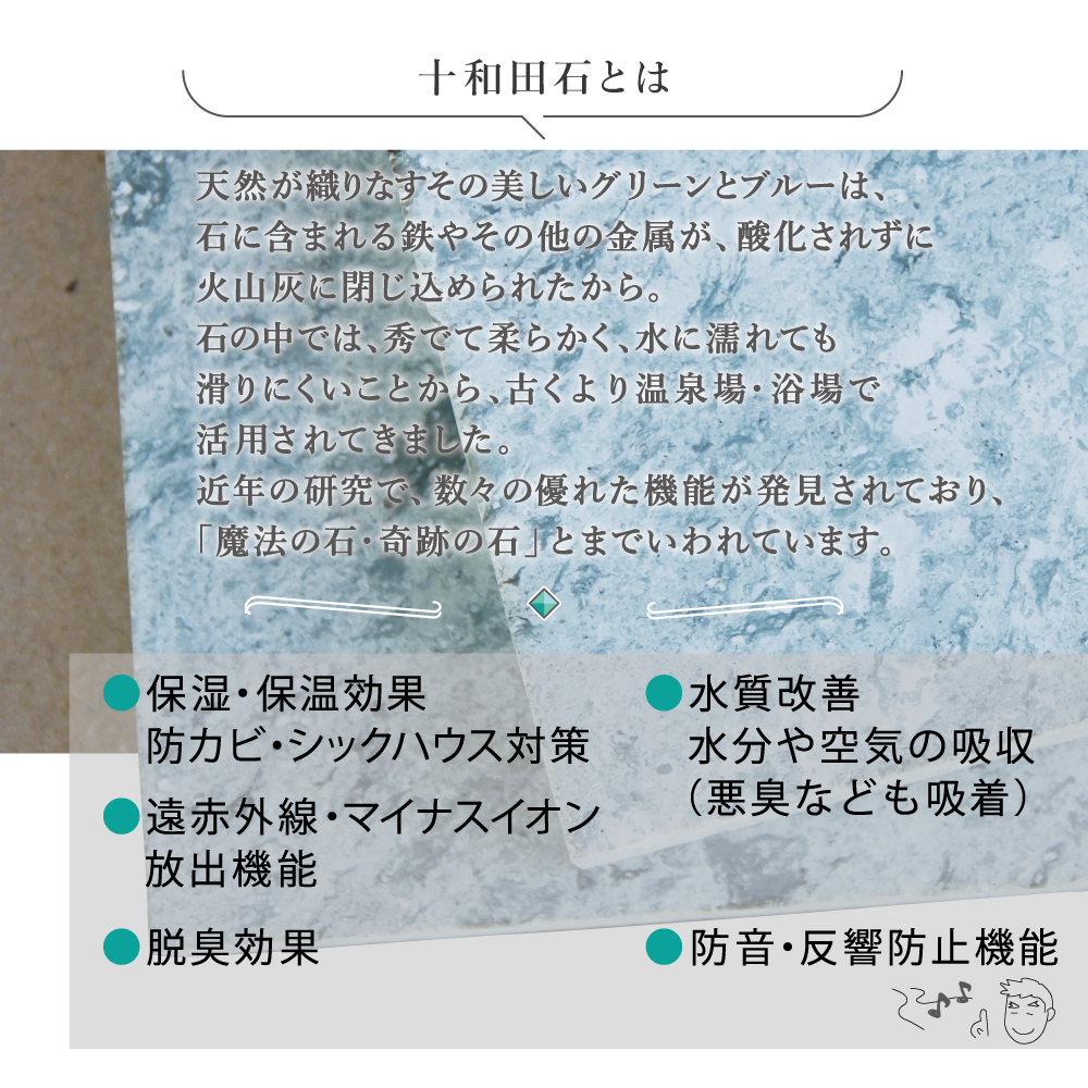天然石 十和田石 世界的に希少な天然石 60×30×2.2センチ 1枚 石の