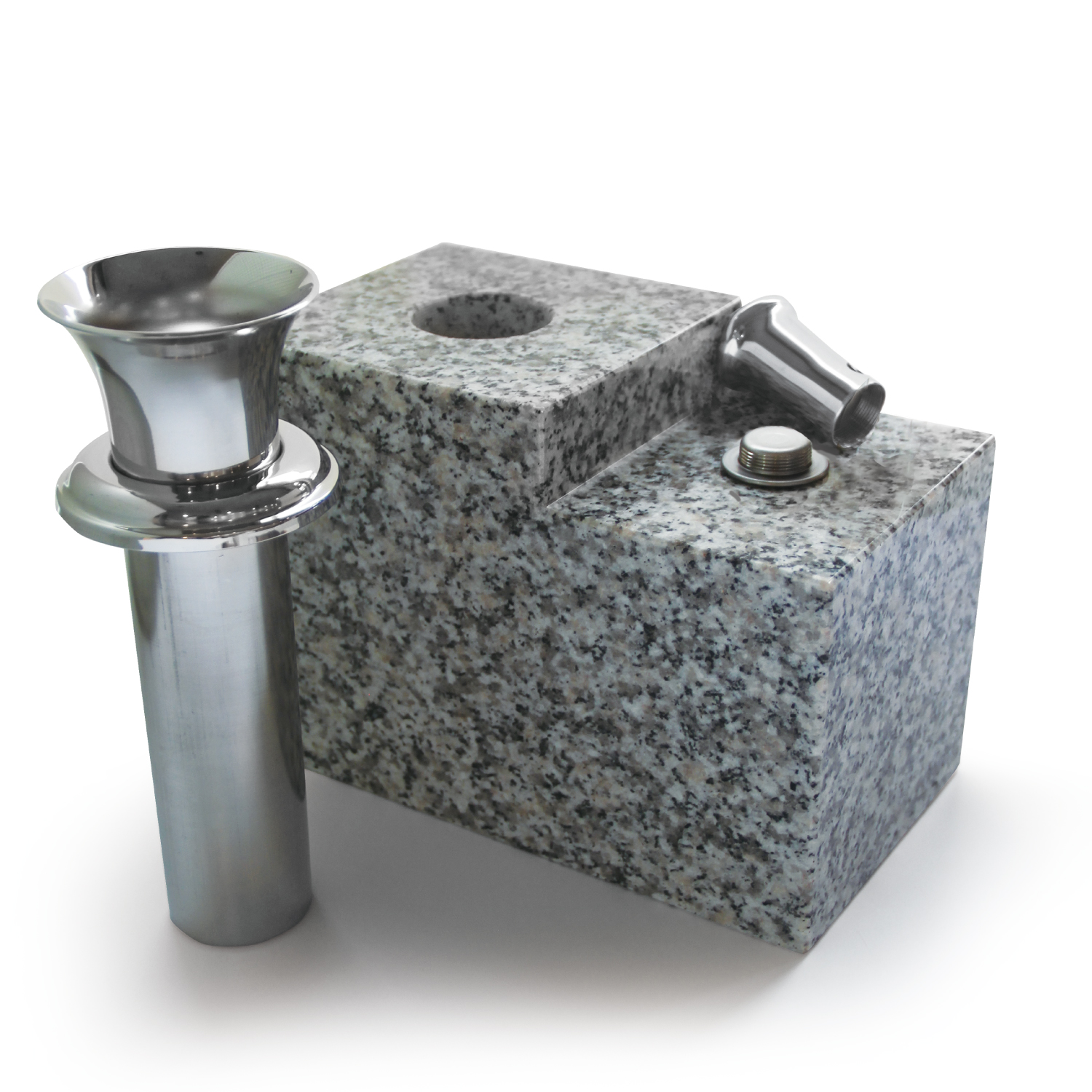 お墓用】 御影石 花立 線香立て 一体型セット 女性がひとりでも設置