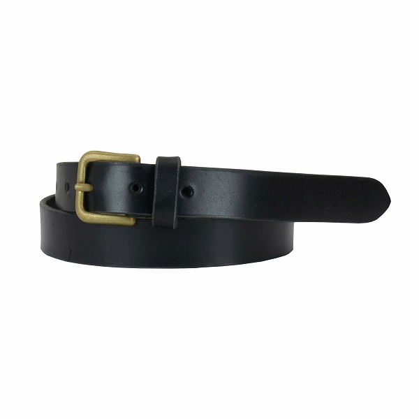 VINTAGE WORKS 黒レザーベルト 真鍮バックル 20240229_94687c.JPG