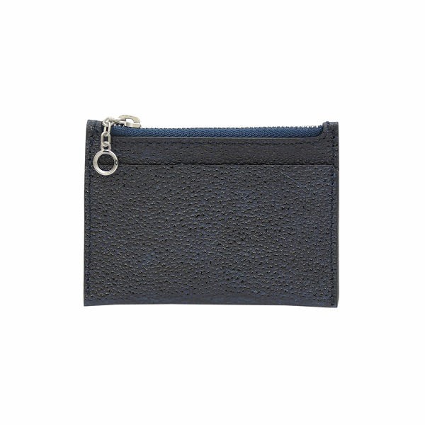 黒桟革 藍染め コインケース 小銭入れ ジップ エクセラ ファスナー ID