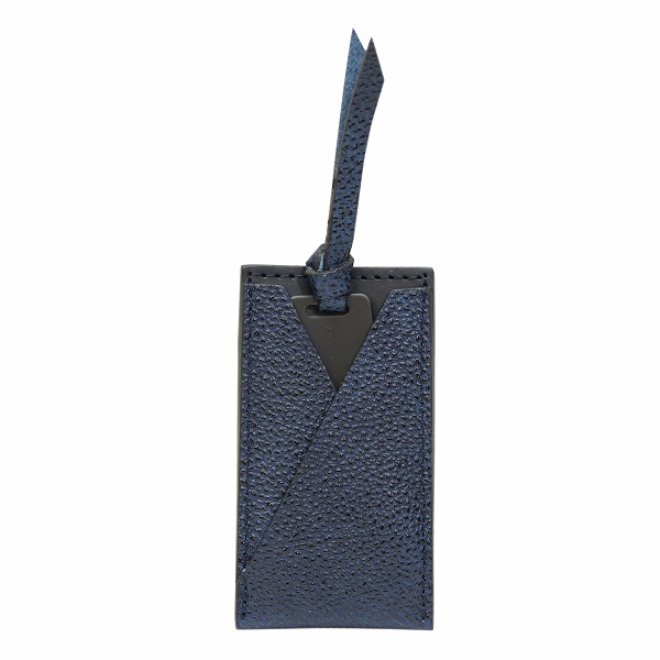 名入れ 黒桟革 藍染め 携帯 靴べら シューホーンケース 刻印付き