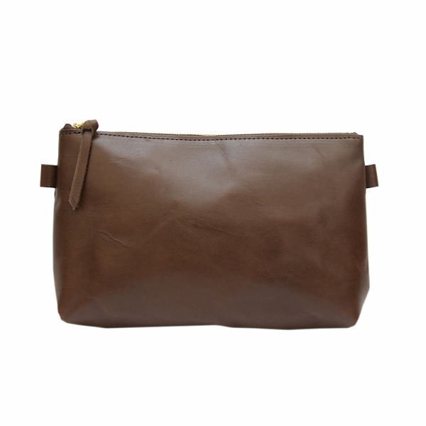 名入れ ヌメ革 ジッパー ポーチ シンプル 刻印付き 小物入れ 化粧ポーチ インナーバッグ ミニショルダー 薄手 柔らかい ギフト |  | 04