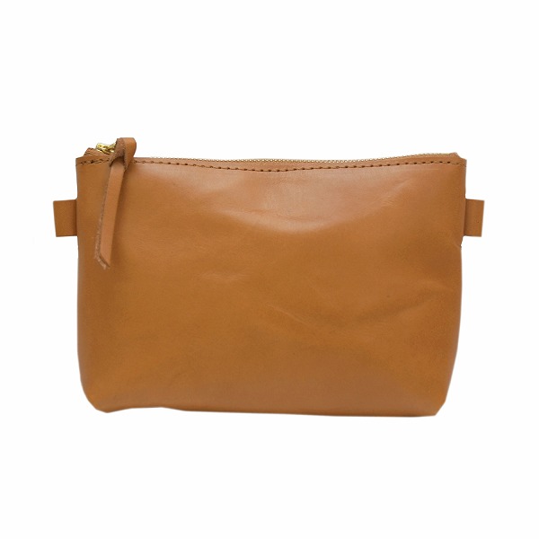 名入れ ヌメ革 ジッパー ポーチ 小 シンプル 刻印付き 小物入れ 化粧ポーチ インナーバッグ ミニショルダー 薄手 柔らかい ギフト |  | 01