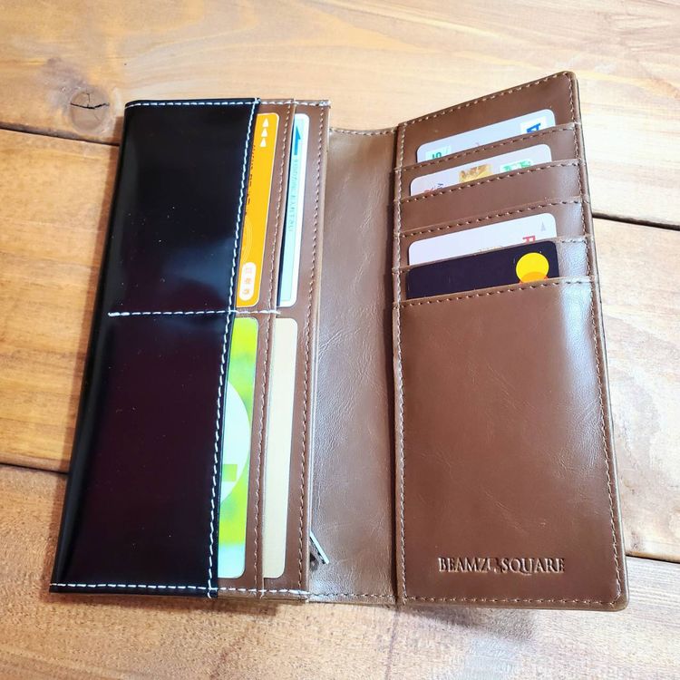 ホースレザー 長財布 ロング ウォレット 馬革 ブラックダイヤ 財布 本