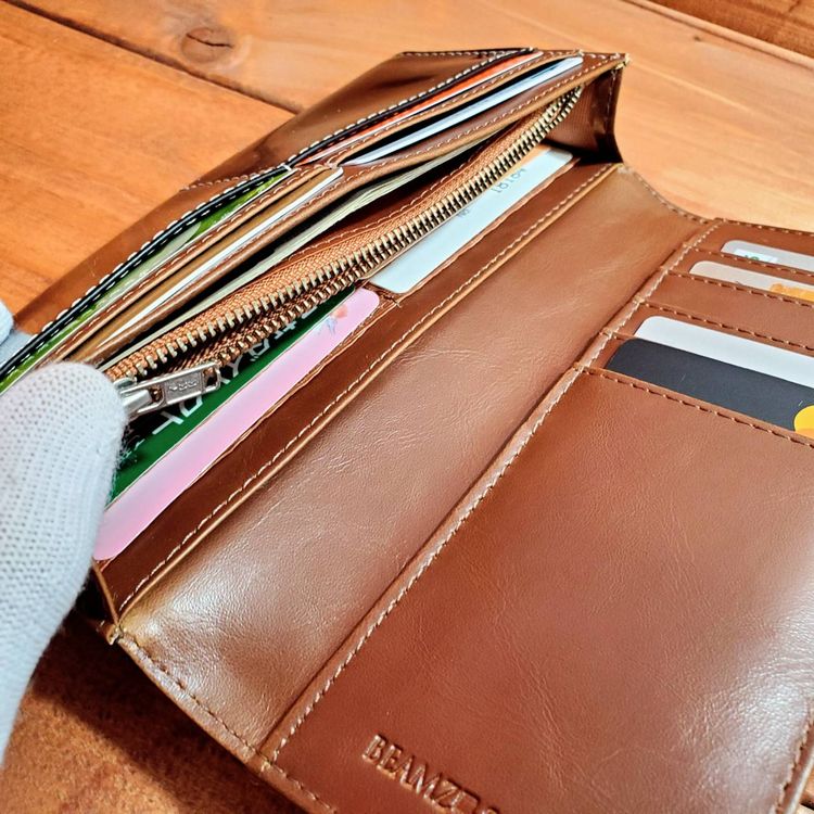 ホースレザー 長財布 ロング ウォレット 馬革 ブラックダイヤ 財布 本