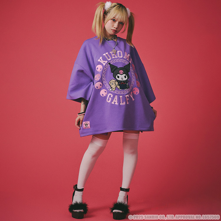 クロミ × ガルフィー ポンチ素材 半袖Tシャツ みんな大好き ボンディング イヌ ロゴ GALFY ビッグサイズ 半袖 Tシャツ ストリート カジュアル ユニセックス GALFY クロミ × ガルフィー ビッグサイズ ポンチ素材 半袖T