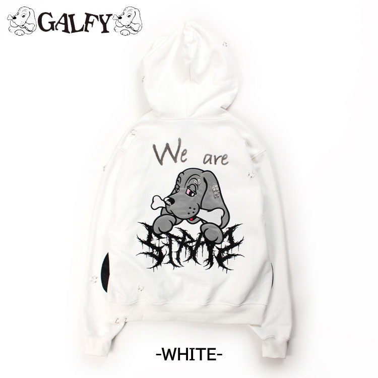 GALFY（ガルフィー） バチバチピアス 裏毛 スウェット ジップパーカー 