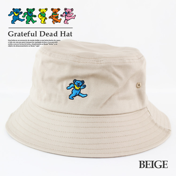 Grateful Dead バケットハット サファリハット 刺繍 ダンシングベア ロゴ 帽子 レディ...