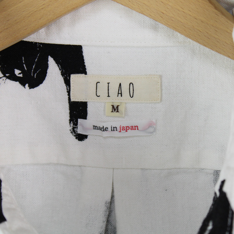 CIAO TOKYO 黒猫 ネコ柄 長袖シャツ 長袖 オックスフォード CIAO TOKYO 黒猫 ネコ柄 長袖シャツ 長袖 オックスフォード