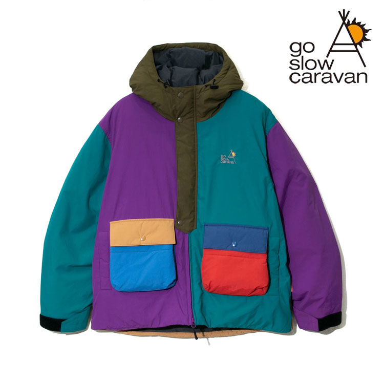 go slow caravan マットナイロン クレイジー パディングパーカー JKT 