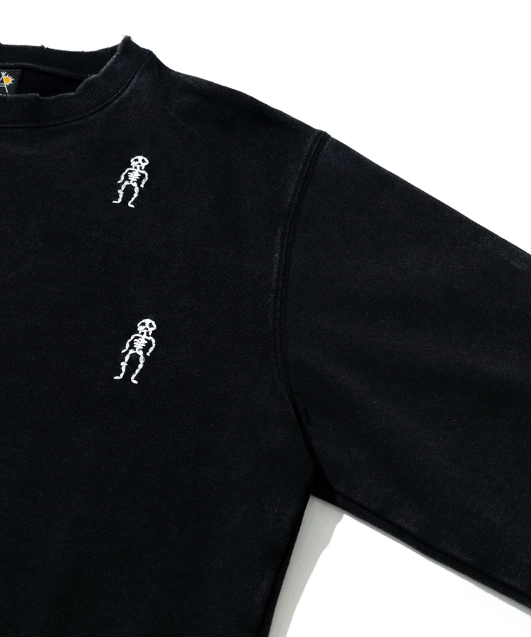 go slow caravan ほねほね ちょいボロ加工 クルーネック スウェット