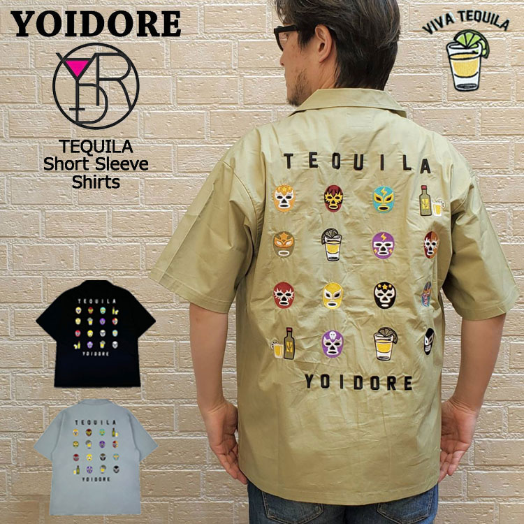 YOIDORE 酔いどれ ルーズシルエット 覆面 マスクマン柄 刺繍 半袖