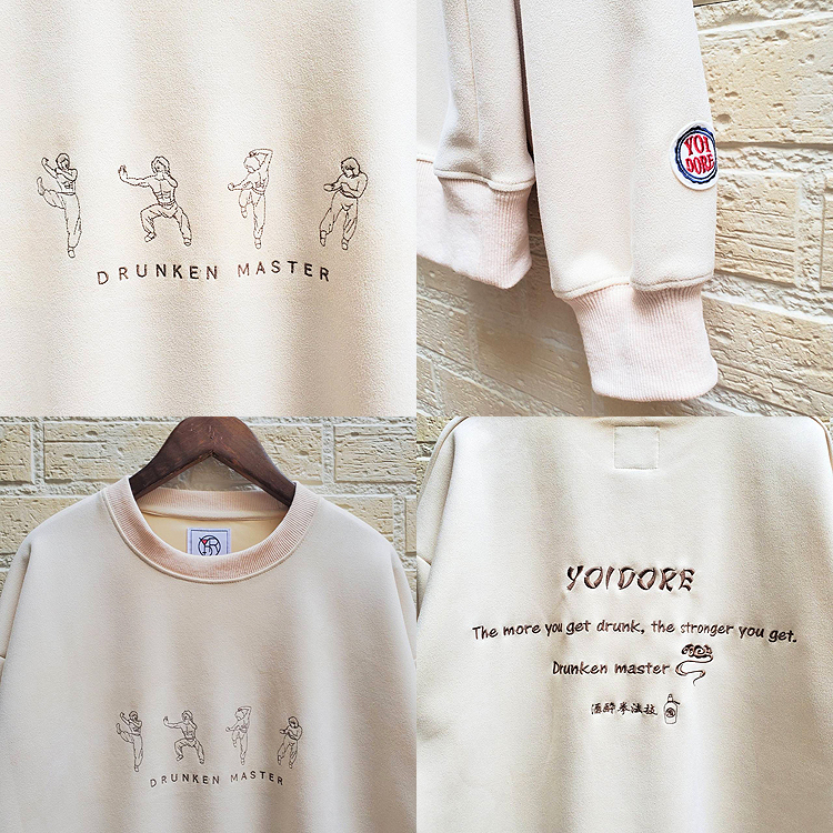 YOIDORE ヨイドレ スウェット フェイクスエード クルーネック DRUNKEN