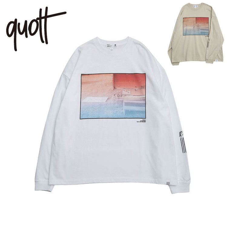 QUOLT 長袖 Tシャツ クルーネック Tシャツ 綿100% プリント ロンティー ユニセックス 通勤 通学 旅行 アウトドア キャンプ フェス プレゼント [KAHUKU-RED]_画像1