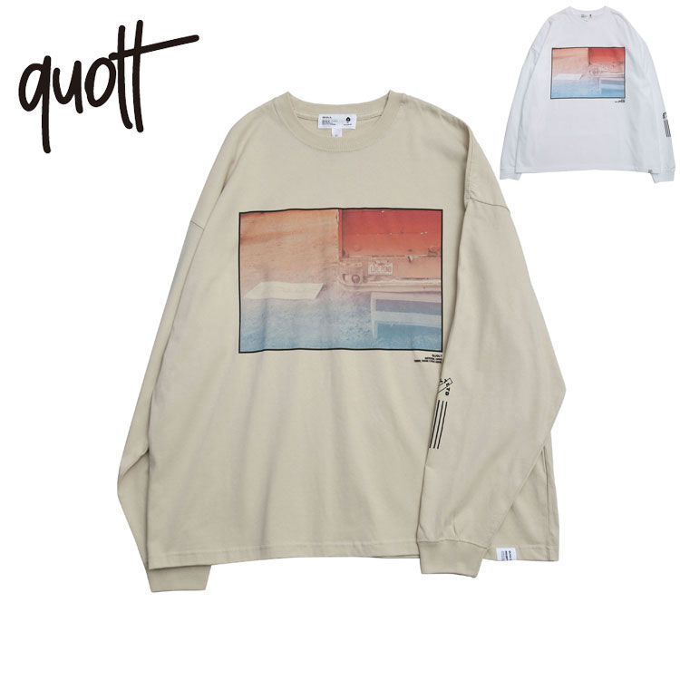 QUOLT 長袖 Tシャツ クルーネック Tシャツ 綿100% プリント ロンティー ユニセックス 通勤 通学 旅行 アウトドア キャンプ フェス プレゼント [KAHUKU-RED]_画像2
