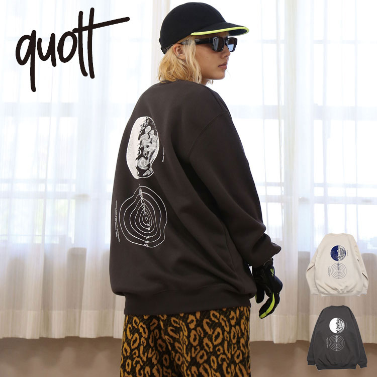 quolt（クオルト） 裏起毛 クルーネック スウェット ガリレオ プリント