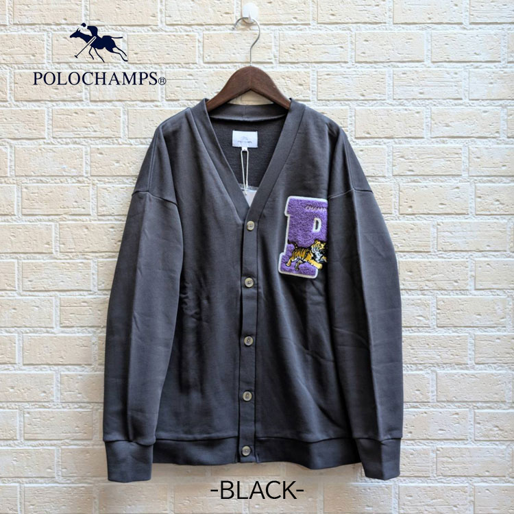 ヴィンテージ Champion クマ刺繍 ジップアップスウェット　セーラーカラー POLO CHAMPS スウェット カーディガン ポロチャンプス サガラワッペン