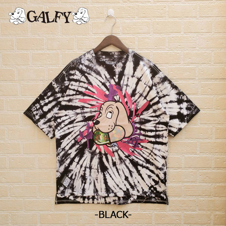 GALFY（ガルフィー） 犬中毒 半袖Tシャツ オーバーサイズ タイダイ染め