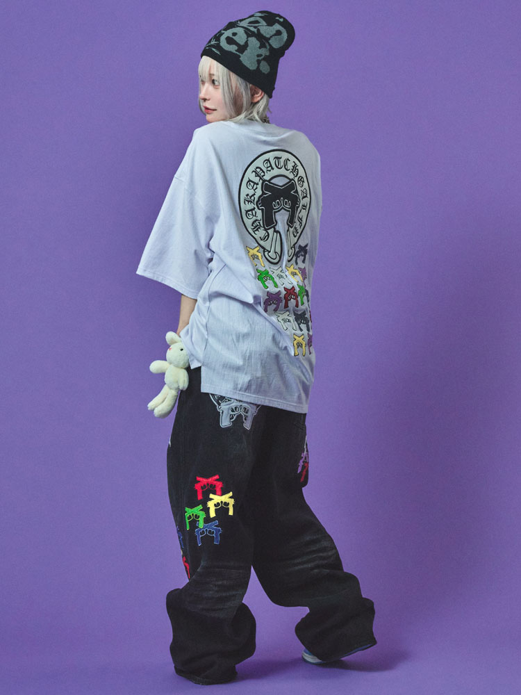 ガルフィー オーバーサイズ チャカパッチ Tシャツ2 GALFY 半袖 Tシャツ Tee リラックスサイジング Tシャツ 半袖Tシャツ 中型犬 L 大型犬 XL 152083 GALFY（ガルフィー） チャカパッチ Tシャツ2 半袖 Tシャツ オーバー