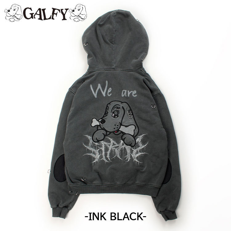 GALFY（ガルフィー） バチバチピアス 裏毛 スウェット ジップパーカー