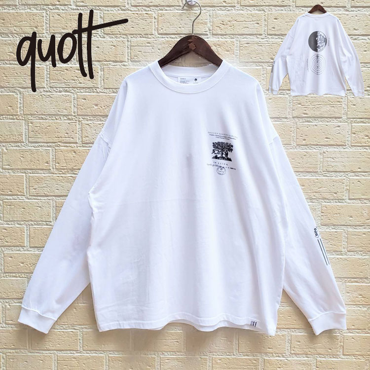 quolt クオルト 長袖 ワイド Tシャツ ロンT 901t-1726 L quolt クオルト ワイド 長袖Tシャツ クルーネック プリントTee