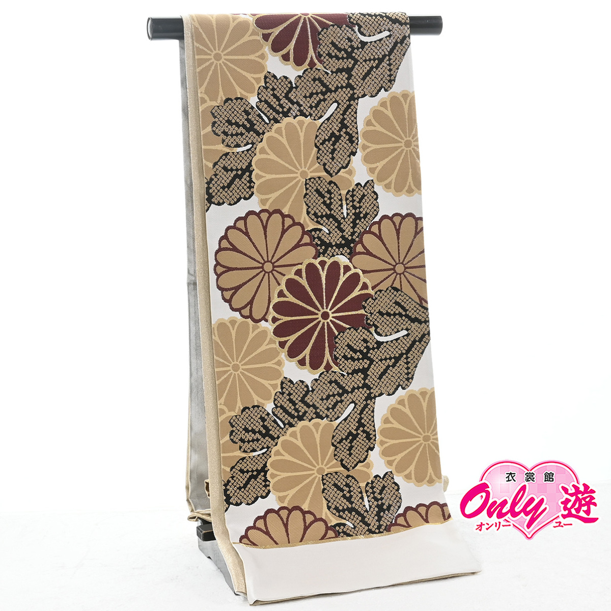 専用帯3018 3022 二点セット●山下弘蔵謹製 本袋 高級 正絹 六通 袋帯 本袋帯 正絹 西陣織 山下弘蔵 唐織 白地 銀 金 黒 紺 からし色 黄色