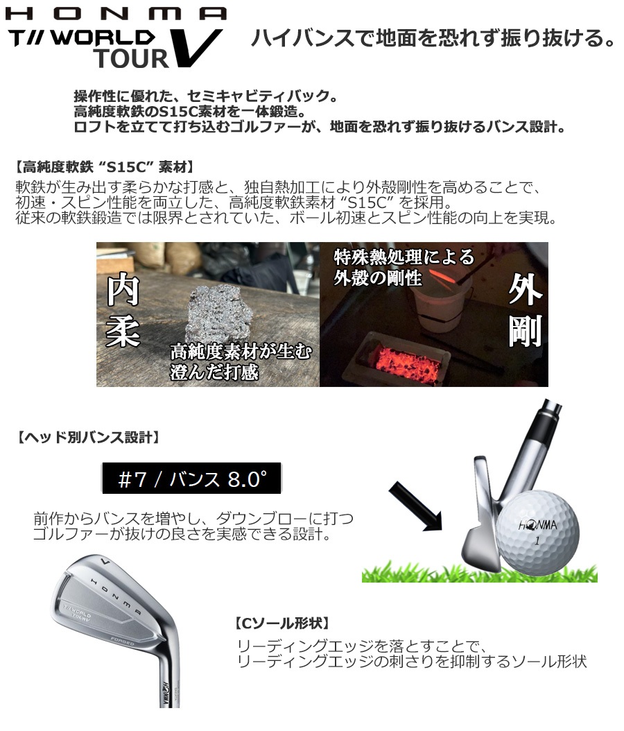 本間ゴルフ 2026 TOUR WORLD TOUR V [ツアーワールド] アイアン(NS PRO