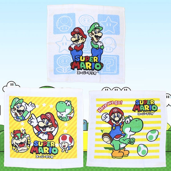 スーパーマリオ3Dコレクション ミニタオル3枚セット スーパー マリオ ハンド タオル 3枚組 ハンカチ おしぼり ミニタオル