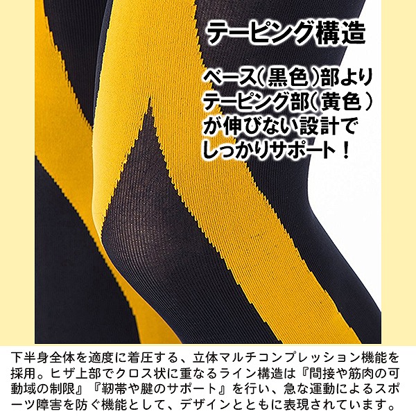 タイツ スパッツ アンダーウェア 10分丈 ロング コンプレッション テーピング 日本製 ランニング マラソン 登山 ハイキング トレッキング