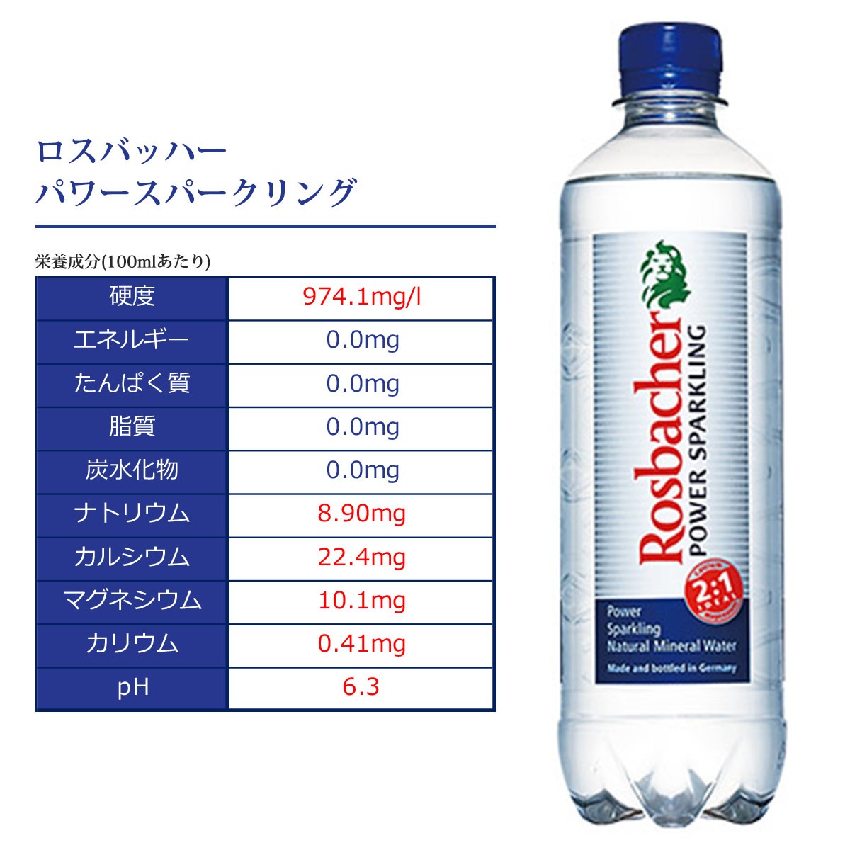 炭酸水 500ml 48本 ロスバッハー Rosbacher パワー 炭酸水 500ml 48本 ロスバッハー Rosbacher パワー