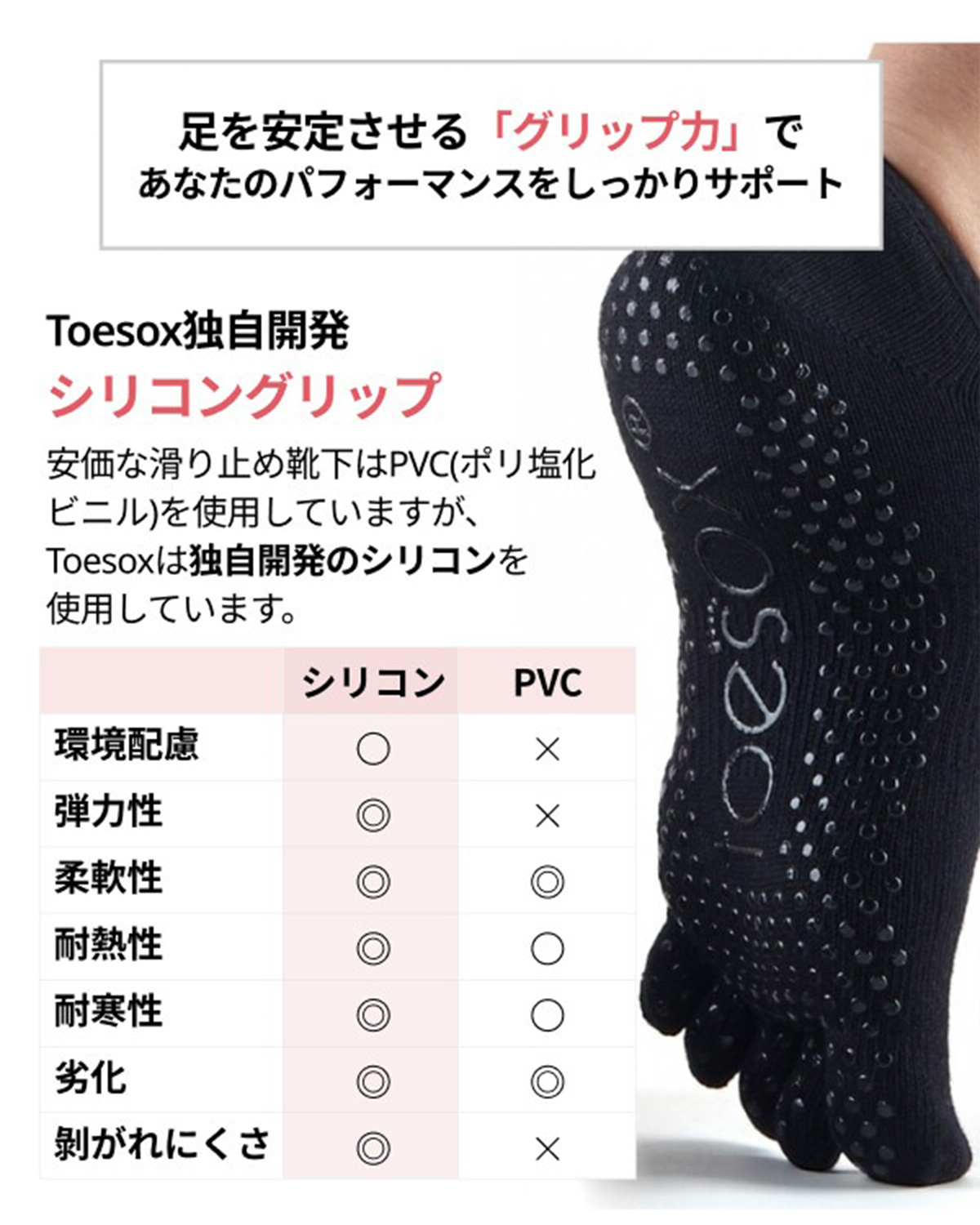 toesox トゥソックス ヨガソックス エル　つま先あり