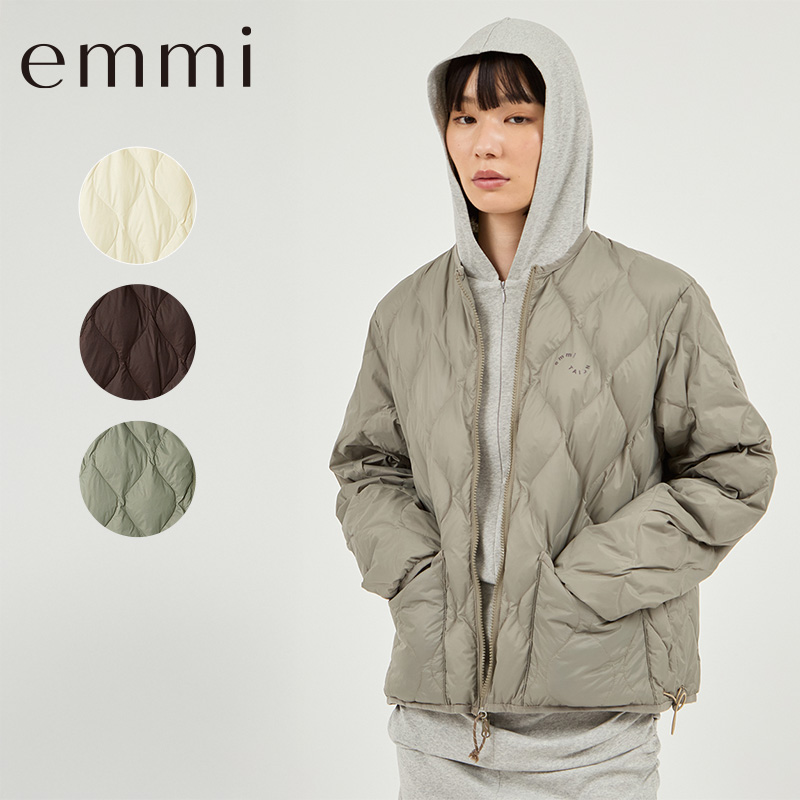 emmi TAION リバーシブルダウン ライトダウン カーキ emmi セール エミ ヨガ アウター emmi×TAION リバーシブルダウン