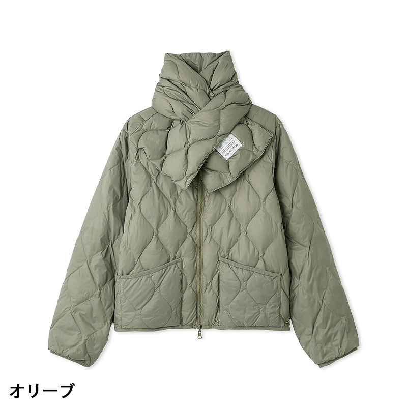 emmi TAION リバーシブルダウン ライトダウン カーキ emmi セール エミ ヨガ アウター emmi×TAION リバーシブルダウン