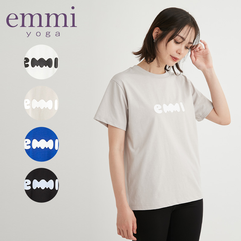 emmi yoga エミヨガ ヨガウェア トップス eco UVカットemmiロゴT emmi yoga エミヨガ ヨガウェア トップス eco UVカットemmiロゴT