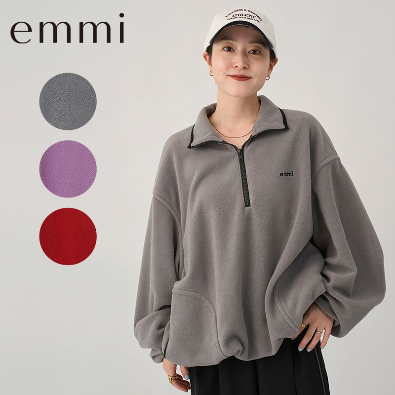 emmi(エミ) 26SS eco フリース ハーフジップ プルオーバー emmi エミ トップス ecoフリースハーフジッププルオーバー 13WCT255012