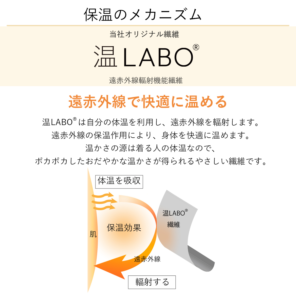 地球にも人にもやさしいオーガニックコットンを使用してます。オーガニックコットンとは環境や生物に影響を及ぼず農薬や化学物質をおおよそ3年以上使用しない農地で、有機栽培されたコットン。一年中快適な素材のコットン。吸水性に優れ、汗を書いてもよく吸うため着用時の不快感を軽減してくれます。乾燥しやすいお肌への刺激を軽減します。静電気　天然素材であるため、静電気が起きにくくかゆみやチクチクが出る方にもおすすめです。