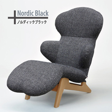 HUG LOUNGE CHAIR ハグラウンジチェア：ノルディックブラック （HUGHAPPY リクライニングチェア オットマン一体 パーソナルチェア  オットマン一体型 ） : hf-lw2-nbk : STYLE motif - 通販 - Yahoo!ショッピング