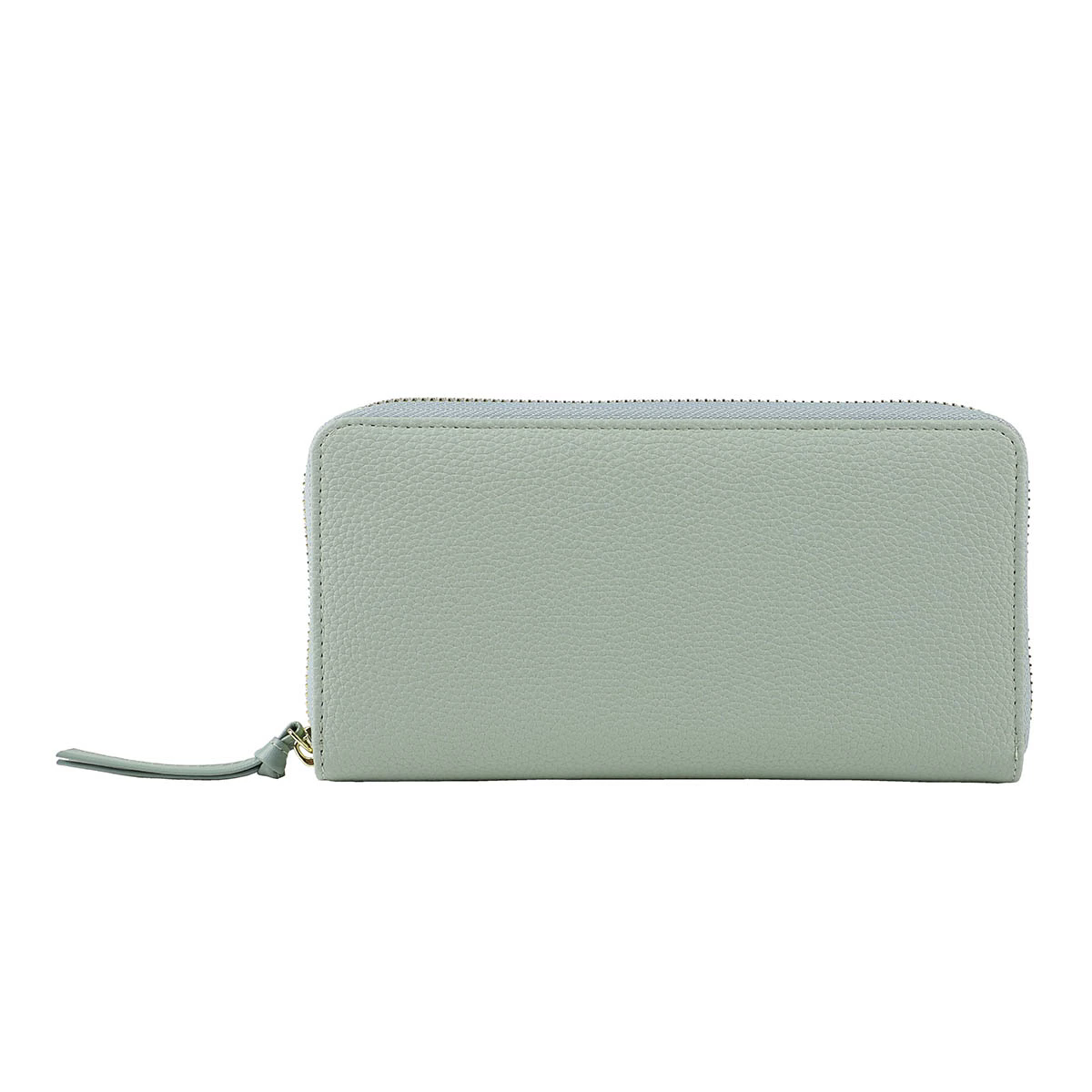 新品・パッと見白い、グレー×オリーブの長財布（ラウンドファスナー
