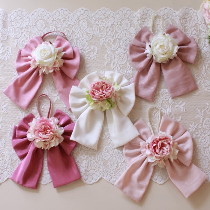 SALE30%OFF) リボン飾り （モアレ5種） 造花 フラワーアレンジ 壁掛け
