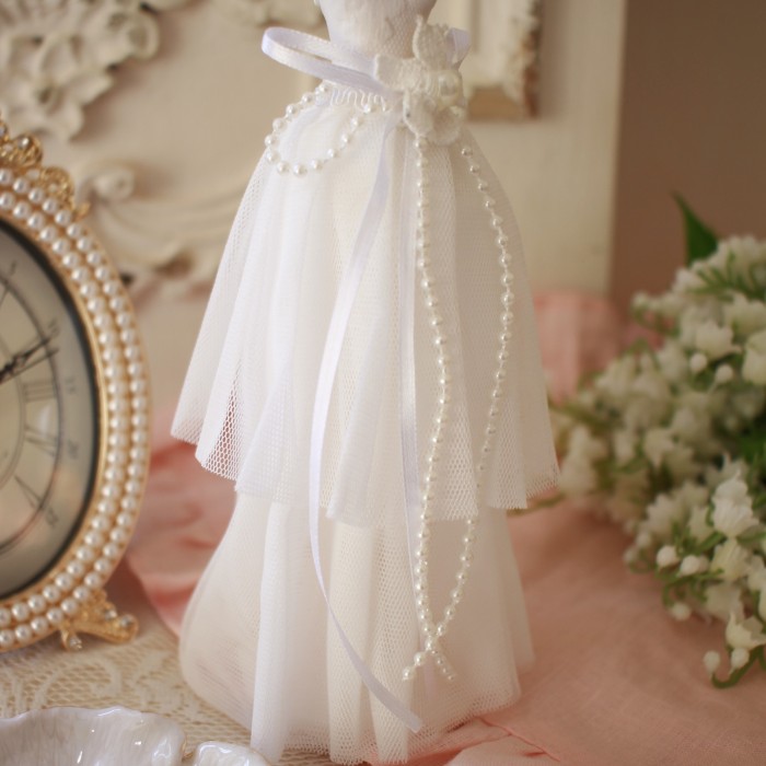 アクセサリースタンド ホワイト ドレス トルソー 可愛い ジュエリー