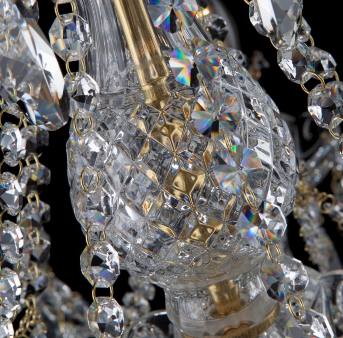 クリスタルシャンデリア クリスタル シャンデリア ランプ 6灯 ボヘミアンクリスタル チェコ