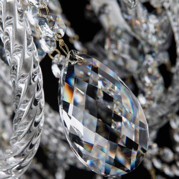 クリスタル シャンデリア ランプ 6灯 ボヘミアンクリスタル チェコ