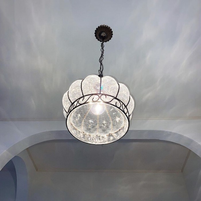 ペンダントライト ガラス イタリア製 ムラノガラス クリア ヴェネチア