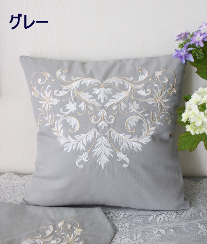 SALE30%OFF) クッションカバー コットン 40cm グレー ベージュ