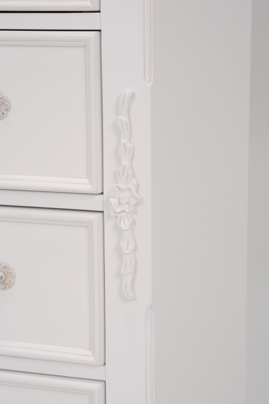 チェスト キャビネット4段 幅80cm 引き出し収納 鍵付き アンティーク