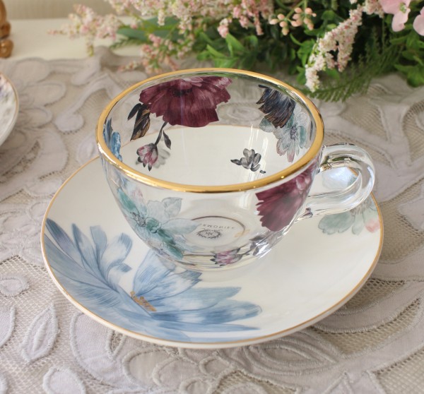 アンティーク 食器 雑貨 アンティーク風 アネモネ ガラス13 カップ ソーサー C S 薔薇柄 カフェ食器 陶器 姫系 フレンチカントリー フラワーシリー Har 170 Style Rococo 通販 Yahoo ショッピング