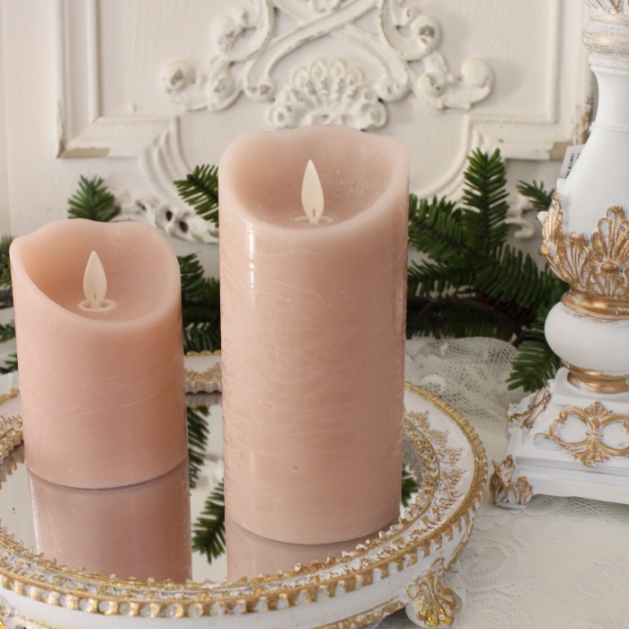 ＬＥＤキャンドルライト トール ペッシュ（375）ピンク ＬＥＤ蝋燭 